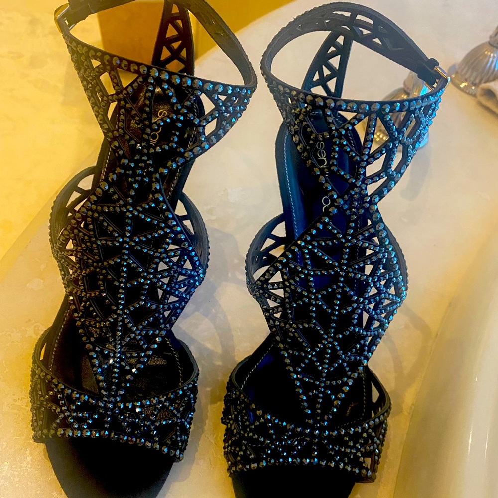 Sergio Rossi Swarovski black high heels